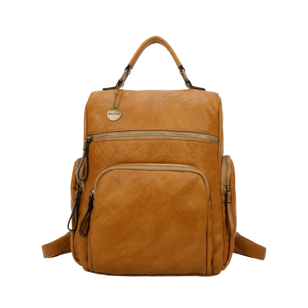 Light Brown vegan leather Backpack